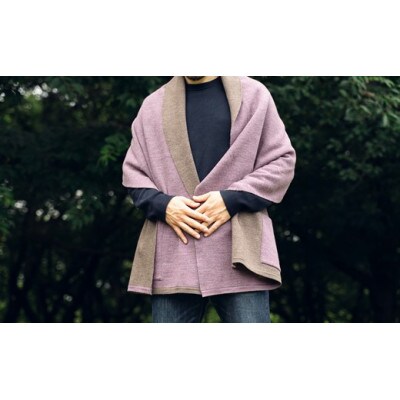 「CLEMATIS」接結カラフルストール　たたきポケット(パープル)