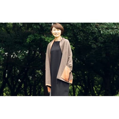 「CLEMATIS」接結カラフルストール　たたきポケット(オレンジ)