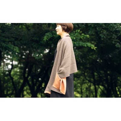 「CLEMATIS」接結カラフルストール　たたきポケット(オレンジ)