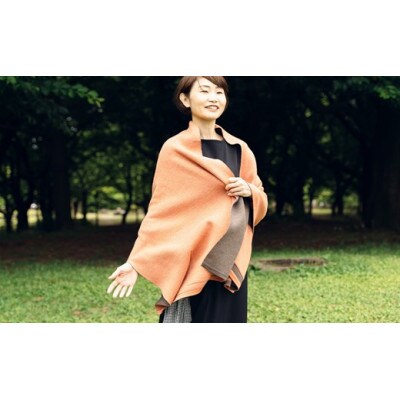 「CLEMATIS」接結カラフルストール　たたきポケット(オレンジ)