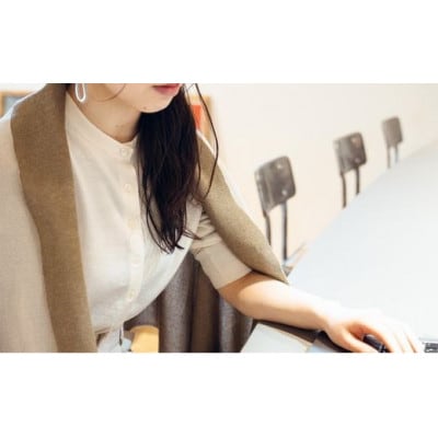 「CLEMATIS」リバーシブル和紙ストール　たたきポケット(ブラウン)