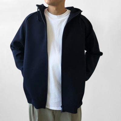 はっ水ニットパーカーS～M(ネイビー)