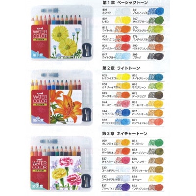 水彩色鉛筆　ぬり絵用コンパクトセット