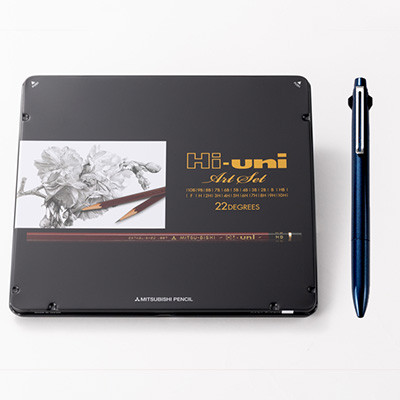 【川西町・飯豊町共通返礼品】JETSTREAM3色 ダークネイビー/Hi uni アートセット