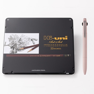 【川西町・飯豊町共通返礼品】JETSTREAM3色 ローズピンク/Hi uni アートセット