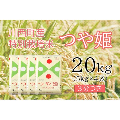 つや姫20kg　3分つき　真空パック詰