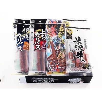 花の慶次 朱槍カルパス 上杉カルパス 伊達カルパス 米沢牛入りサラミと純米酒2本セット お礼品詳細 ふるさと納税なら さとふる