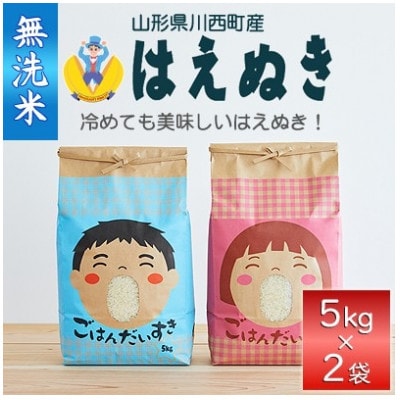 【先行予約】令和8年産　山形県産　はえぬき　無洗米10kg(5kg×2)