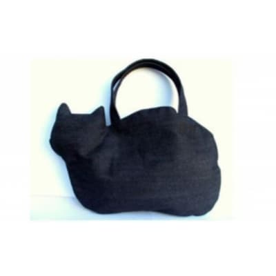 オリジナルネコ型トートバッグ　デニム[No.5721-0176]
