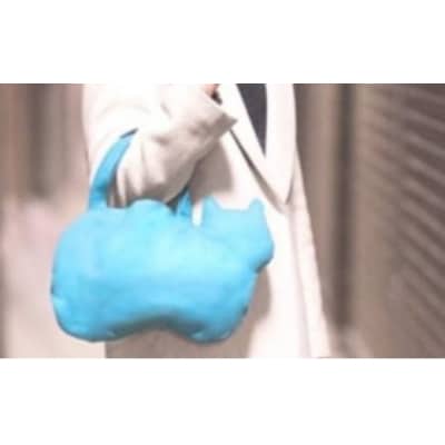 オリジナルネコ型トートバッグ　デニム[No.5721-0176]