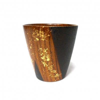 【黒松】象谷塗 金箔フリーカップ