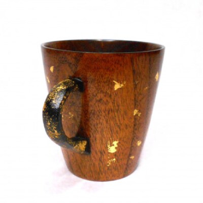 【黒松】象谷塗 金箔マグカップ