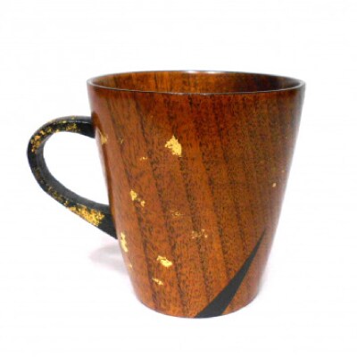 【黒松】象谷塗 金箔マグカップ
