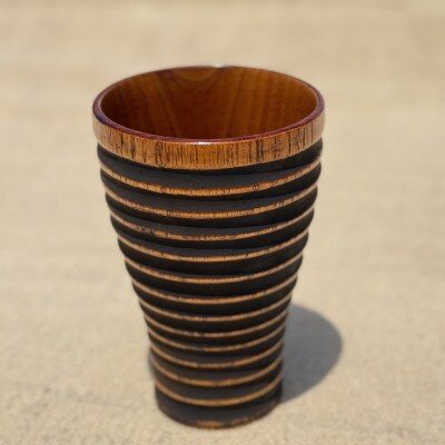 【香川漆器】ノッポフリーカップ　マコモ打