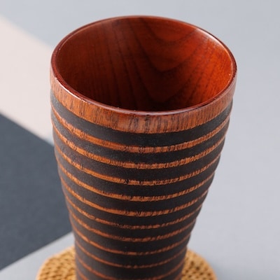 【香川漆器】ノッポフリーカップ　マコモ打