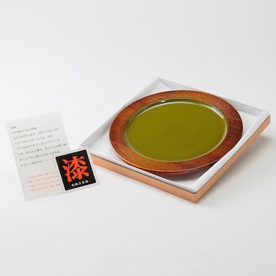 【香川漆器】24cm盛皿　千筋内オリーブ