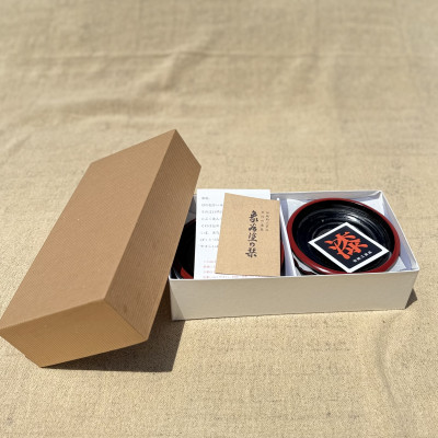 【香川漆器】13.5cm多用茶托　象谷渕朱5枚組