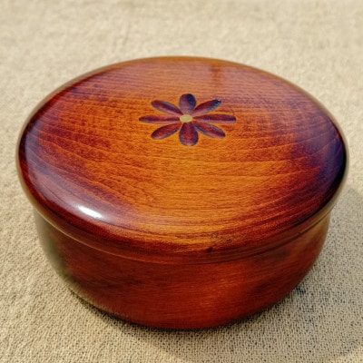 【香川漆器】15cm菓子器　スリ漆花彫