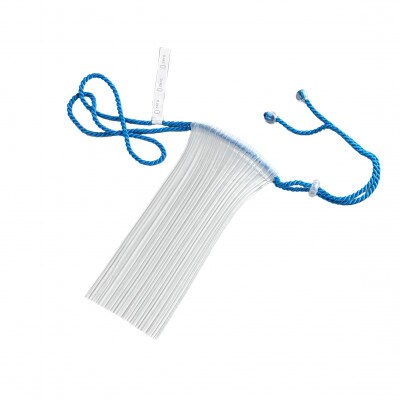 香川県産 プリーツ ポシェット・ストライプ[ブルー1点]　軽やかで上品な透け感のあるサコッシュ