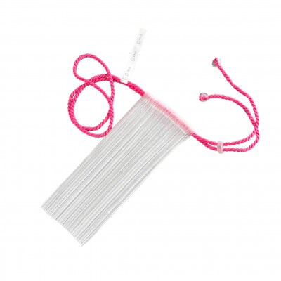 香川県産 プリーツ ポシェット・ストライプ[ピンク1点]　軽やかで上品な透け感のあるサコッシュ