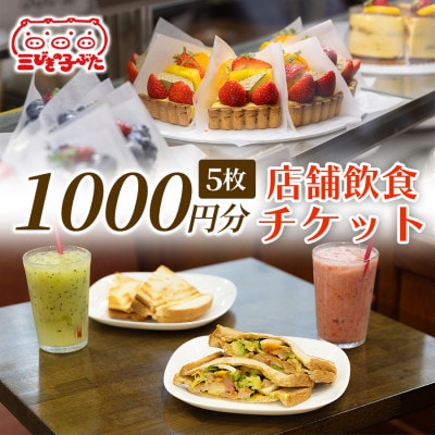 【丸新の味をたっぷり満喫】パフェやケーキを堪能できる店舗チケット (1,000円 × 5枚)×1