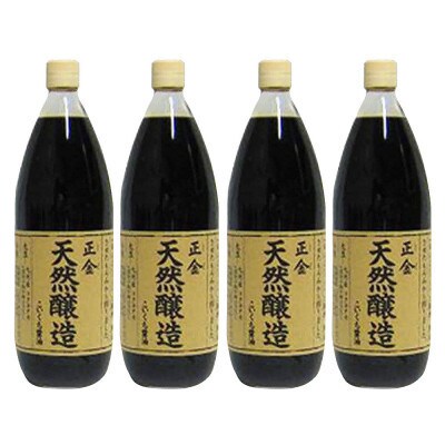 小豆島 桶(こが)仕込 天然醸造 正金醤油　こいくち醤油 500ml　4本