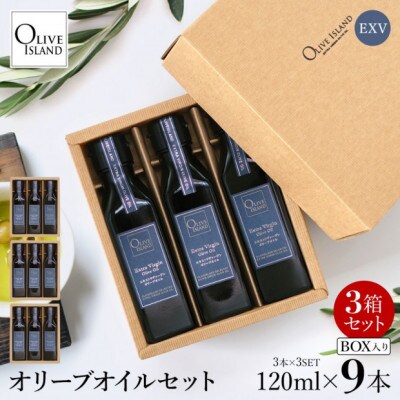 エキストラバージン(EXV)オリーブオイル3本入ギフト3セット(120ml×3本×3)
