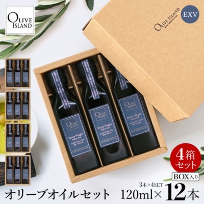 エキストラバージン(EXV)オリーブオイル3本入ギフト4セット(120ml×3本×4)