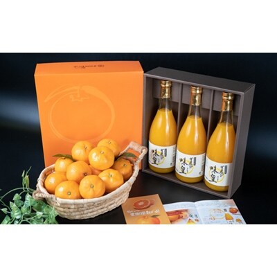 【のし付き】果樹園　紀の国　有田みかんの味皇(あじおう) 720ml×3本