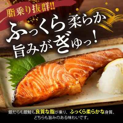 和歌山魚鶴仕込みのだし漬け銀だら切身4切・銀鮭切身4切・塩さばフィレ4枚(真空パック入) 　小分け