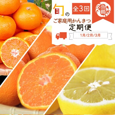 【発送月固定定期便】紀州和歌山産旬のご家庭用柑橘セット(みかん・不知火・レモン)全3回