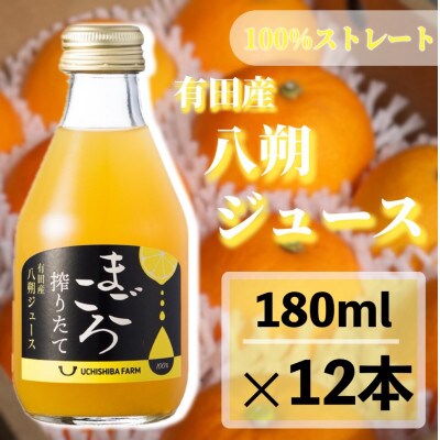【まごころ搾りたて】八朔　100%ジュース　180ml　12本