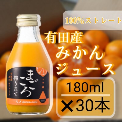 【まごころ】有田みかんジュース100%　180ml　30本