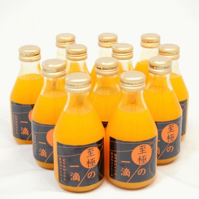 【無添加】田村みかんの新鮮100%ジュース「至極の一滴」180ml×12本入り(湯浅町)