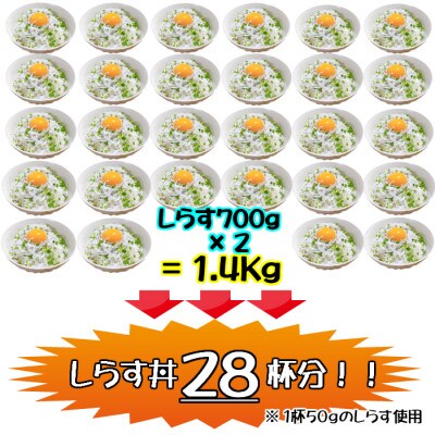 湯浅湾の釜揚げシラス!大容量1.4kg(700g×2パック)!【訳あり　家庭用】