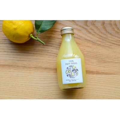 自農園(和歌山県産)レモン100%ストレート果汁 180ml×6本◆添加物・保存料不使用!