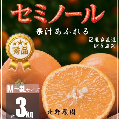 【先行受付】秀品 セミノール 和歌山 有田 M～3Lサイズ 大きさお任せ 3kg