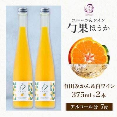 ワインカクテル 勹果 ほうか 有田みかん&白ワイン 7度 375ml 2本 湯浅ワイナリー