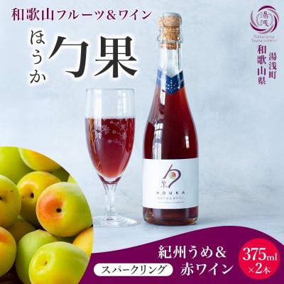 ワインカクテル スパークリング 勹果 ほうか 紀州うめ&赤ワイン 375ml 2本 湯浅ワイナリー