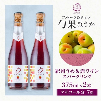 ワインカクテル スパークリング 勹果 ほうか 紀州うめ&赤ワイン 375ml 2本 湯浅ワイナリー