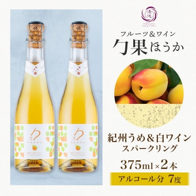 ワインカクテル スパークリング 勹果 ほうか 紀州うめ&白ワイン 375ml 2本 湯浅ワイナリー