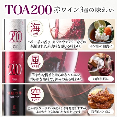 赤白ワイン6種セット TOA200 海・風・空 熟成ワイン 6本 赤ワイン 白ワイン 湯浅ワイナリー
