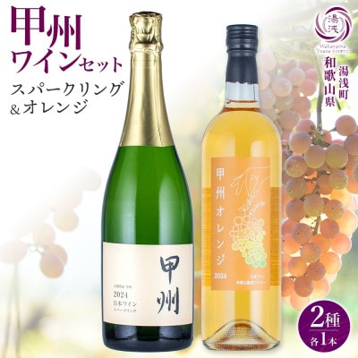 甲州ワイン 2種セット 甲州オレンジ 甲州スパークリング 各1本 計2本 湯浅ワイナリー ワイン