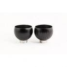 【手作り漆器】sukuf black(ペア)漆器×金属　湯呑・ぐいのみ・小鉢に/天然木・本漆