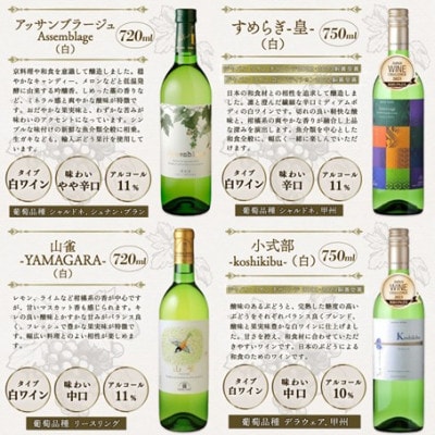 【丹波ワイン】白ワイン 飲み比べ 4本セット 贈答用にもおすすめのお酒