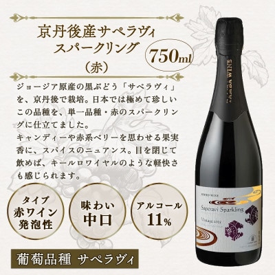 丹波ワイン スパークリングワイン 白赤飲み比べ 750ml×2本セット 贈答用にもおすすめのお酒