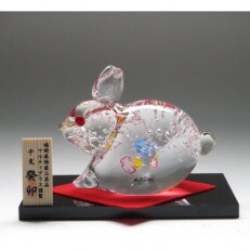 2023年度玻璃の干支シリーズ　開運干支　癸卯(みずのとう)【クリア001A】(福岡県)