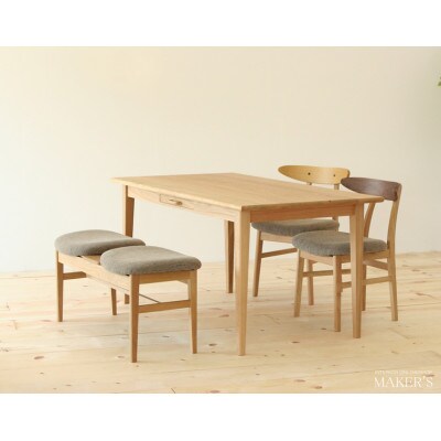 ダイニングセット　4点　150×80cm　カレン　オーク無垢　大川家具(福岡県)