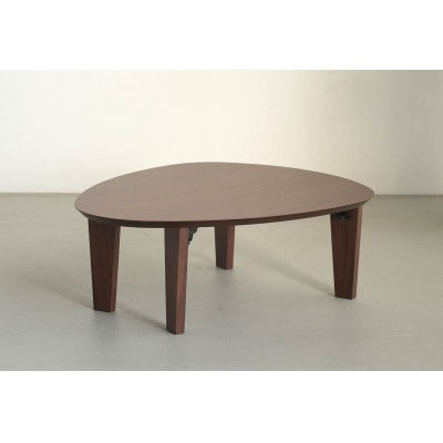 折れ脚リビングテーブル　90×77×33　ウォールナット材　大川家具