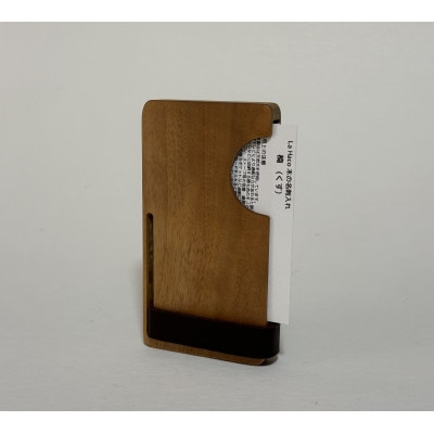 La Haco　木の名刺入れ　【クス】　茶色ベルト